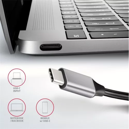 Axagon HMC-6H4A SuperSpeed ​​​​USB-C COMBO Hub 6 v 1