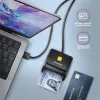 Čítačka čipových kariet Axagon CRE-SM3N USB Smart card FlatReader