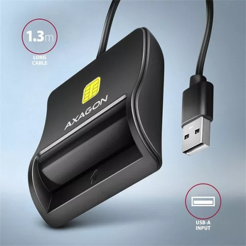 Čítačka čipových kariet Axagon CRE-SM3N USB Smart card FlatReader