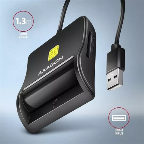 Čítačka čipových kariet Axagon CRE-SM3SD USB a SD/microSD/SIM FlatReader