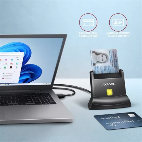 Čítačka čipových kariet Axagon CRE-SM4N USB Smart card StandReader