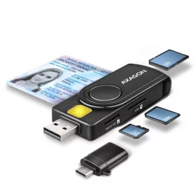   Skladacia čítačka čipových kariet Axagon CRE-SMP2A USB a SD/microSD/SIM kariet PocketReader