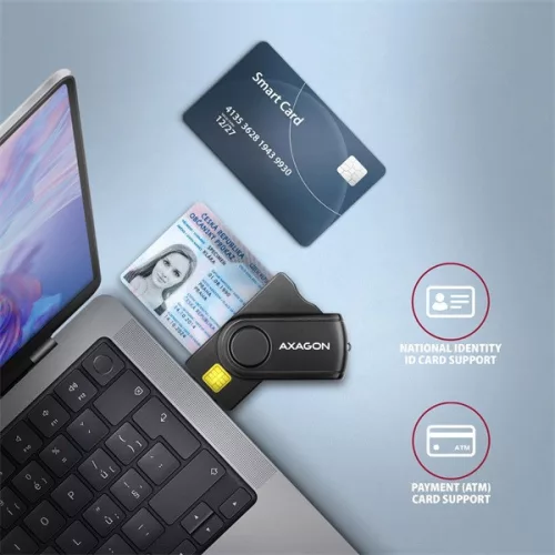 Skladacia čítačka čipových kariet Axagon CRE-SMP2A USB a SD/microSD/SIM kariet PocketReader
