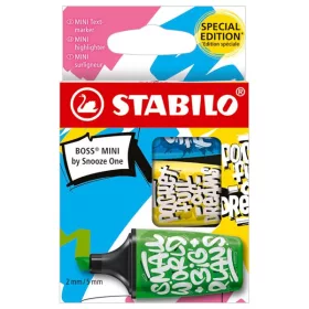   Stabilo BOSS MINI by Snooze One 3 db-os (zöld/sárga/kék) szövegkiemelő készlet