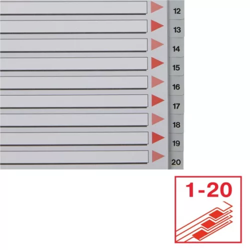 Esselte A4 1-20 műanyag regiszter