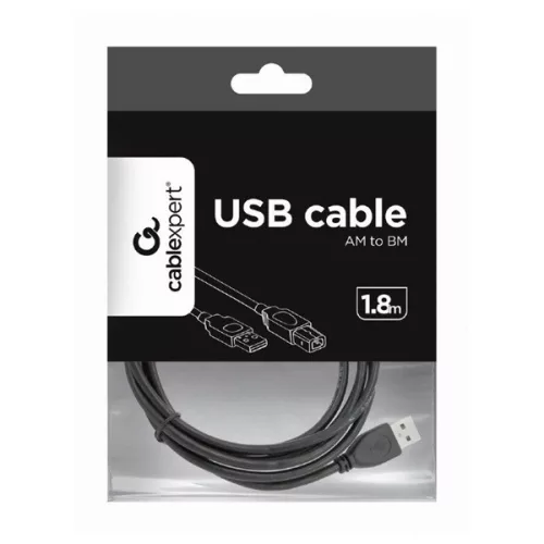 Prepojovací kábel Gembird CCP-USB2-AMBM-6, 1,8 m, USB A samec - USB B samec, čierny