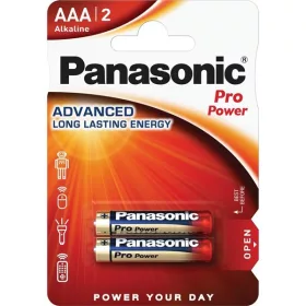   Panasonic LR03PPG/2BP 1,5 V AAA-Alkaline-Batterie für Mikro-Bleistifte, langlebig, 2 Stück/Packung
