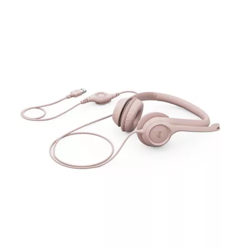 Logitech H390 USB headset rózsaszín