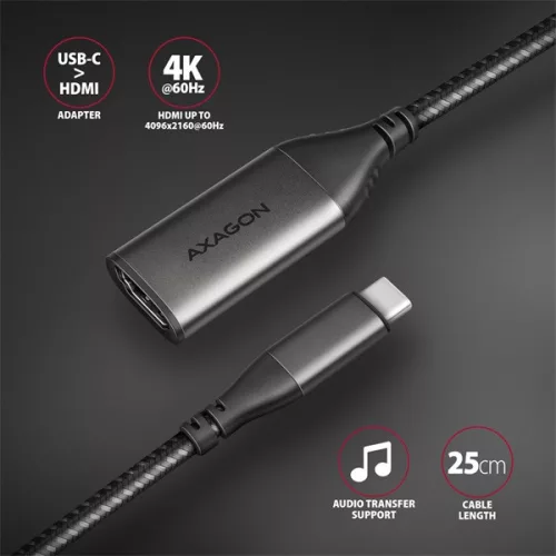 Adaptér Axagon RVC-HI2M USB-C - HDMI 2.0