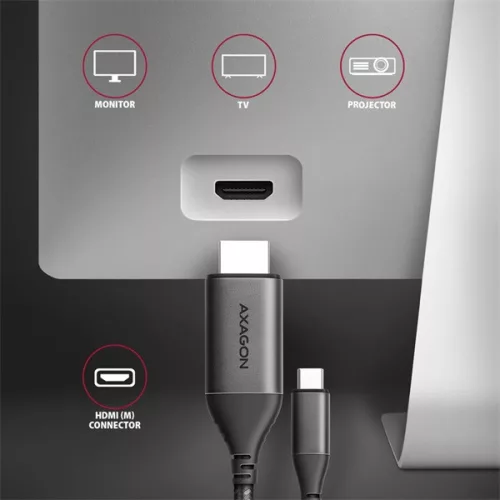 Kábel Axagon RVC-HI2MC USB-C - HDMI 2.0
