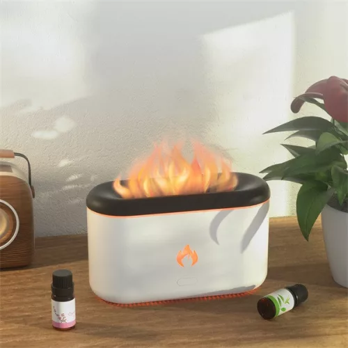 Aromaterapeutický difuzér a zvlhčovač vzduchu TOO HMF-AD-123-W s efektom plameňa