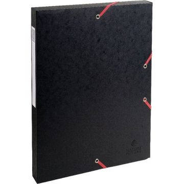 Exacompta A4 2,5cm fekete prespán karton gumisbox