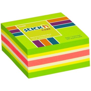   Stick'N 51x51 mm 250 lap neon green mix öntapadó kockatömb