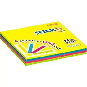   Stick'N Magic Pad 76x76 mm 100 lap neon mix öntapadó jegyzettömb