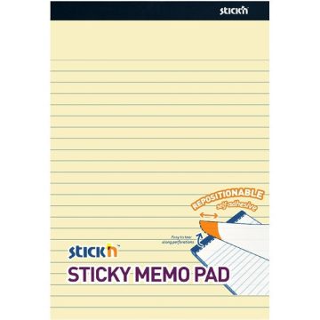   Stick'N 254x178 mm 50 lap/tömb vonalazott pasztell sárga öntapadó jegyzetfüzet