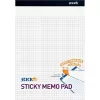 Stick'N 254x178 mm 50 Blatt/Block kariertes weißes selbstklebendes Notizbuch
