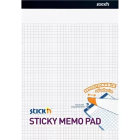   Stick'N 254x178 mm 50 Blatt/Block kariertes weißes selbstklebendes Notizbuch