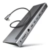 Axagon HMC-4KX3 11v1 strieborný USB HUB typu C
