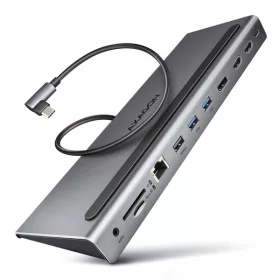Axagon HMC-4KX3 11v1 strieborný USB HUB typu C