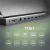 Axagon HMC-4KX3 11v1 strieborný USB HUB typu C