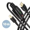 Axagon ADR-210B 10m aktívny opakovací kábel USB 2.0 A samec - USB B samec