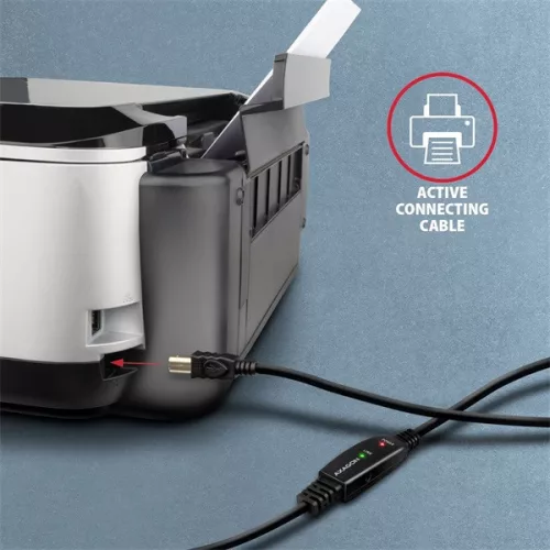 Axagon ADR-215B 15m aktívny opakovací kábel USB 2.0 A samec - USB B samec