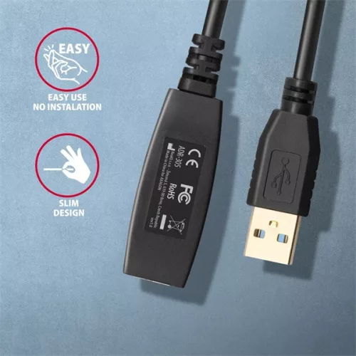Axagon ADR-305 5m USB 3.2 Gen 1 A samec - samica aktívny opakovací kábel