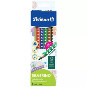   Pelikán Silverino vastag háromszögletű  6 db-os vegyes színes ceruza