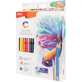   Deli Color Emotion papírdobozos 36 db-os akvarellceruza készlet