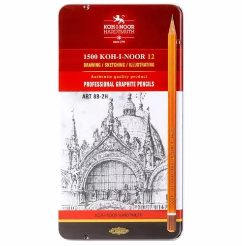 KOH-I-NOOR 1502/2 fémdobozos grafitceruza Art szett