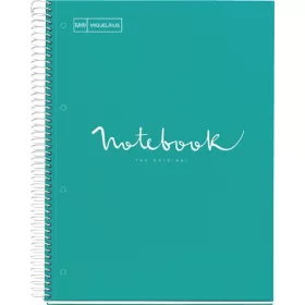   Miquelrius Emotions A4 PP 5x24 lapos türkiz kockás spirálfüzet