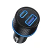 Devia ST354663 30W+QC 3.0 USB + Type-C szivargyújtó töltő