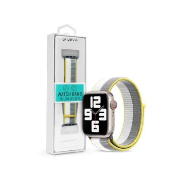   Devia ST364747 Apple Watch 42/44/45/49mm fehér/szürke szövet sport szíj