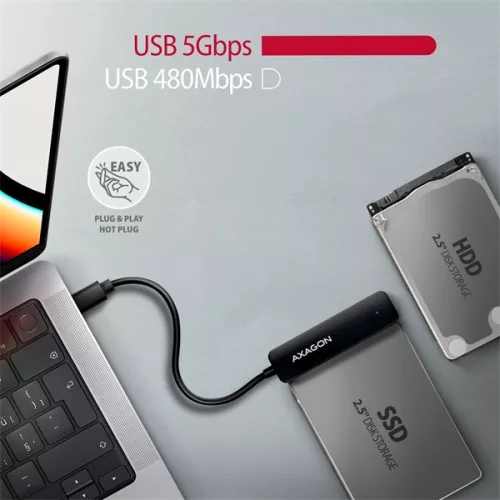 Axagon ADSA-FP2C Slim Adapter Pro USB-C 5GBPS 2,5" SSD/HDD adaptér