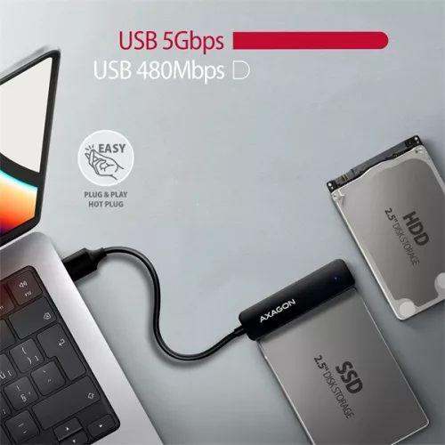 Axagon ADSA-FP2A Slim Adapter Pro USB-A 5GBPS 2,5" SSD/HDD adaptér
