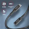 Axagon BUCM32-CF10AB 1m predlžovací kábel USB C čierny