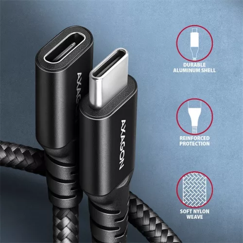 Axagon BUCM32-CF15AB 1,5m predlžovací kábel USB C čierny