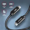 Dátový a nabíjací kábel Axagon BUCM2-CM15AB 1,5 m USB C čierny