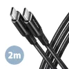 Dátový a nabíjací kábel Axagon BUCM2-CM20AB 2m USB C čierny