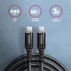 Dátový a nabíjací kábel Axagon BUCM2-CM20AB 2m USB C čierny