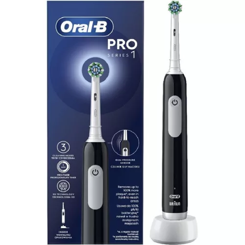 Elektrická zubná kefka Oral-B PRO1 Black Cross Action