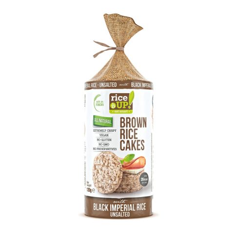 Rice Up Szelet natúr & fekete rizs 120g puffasztott teljes kiőrlésű barna rizs