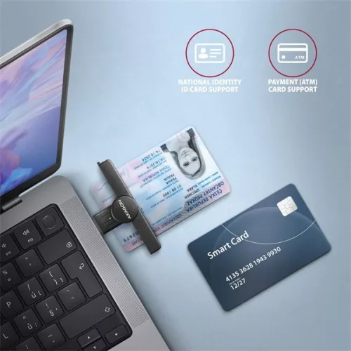 Čítačka čipových kariet Axagon CRE-SMPA USB Smart card PocketReader
