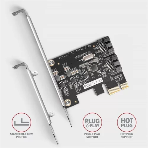 Axagon PCES-SJ2 2 ks interná PCI-Express karta s portom SATAIII