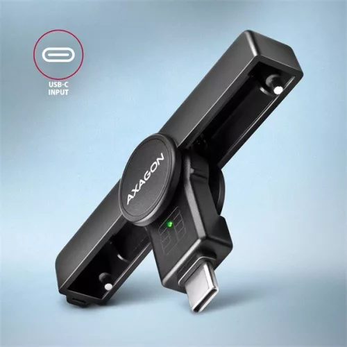 Čítačka čipových kariet Axagon CRE-SMPC USB-C Smart card PocketReader