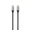 Dátový a nabíjací kábel AVAX CB302G STEELY 1,5 m 60 W Type-C pre rýchle nabíjanie, oceľovosivý