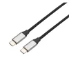 Dátový a nabíjací kábel AVAX CB302G STEELY 1,5 m 60 W Type-C pre rýchle nabíjanie, oceľovosivý