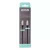 Dátový a nabíjací kábel AVAX CB302G STEELY 1,5 m 60 W Type-C pre rýchle nabíjanie, oceľovosivý