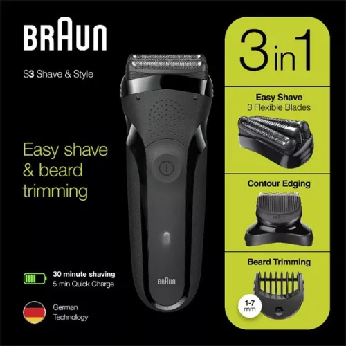 Braun 300BT čierny elektrický holiaci strojček