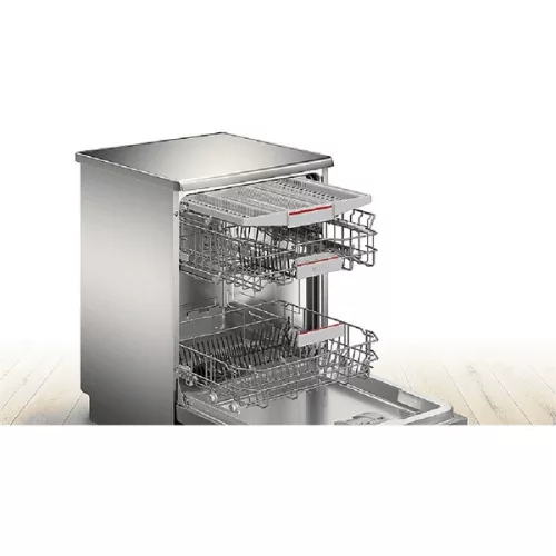Bosch SMS4HVI00E strieborná, počet programov: 6, voľne stojaca, 14 súprav riadu